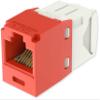 CJ688TGRD Pack of 5 Category 6 TX6 Plus Mini-Com UTP Jack Modules, Red, TG Style, Toolless, RJ45 Ethernet High Performance Network Module, T568A/T568B Wiring view 2