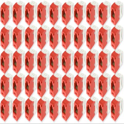 CJ688TGRD Pack of 50 Category 6 TX6 Plus Mini-Com UTP Jack Modules, Red, TG Style, Toolless, RJ45 Ethernet High Performance Network Module, T568A/T568B Wiring