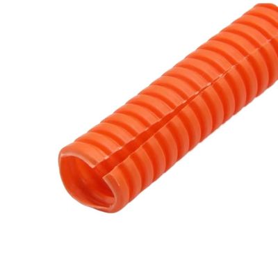 QQEURZSF 1/5/10M PP Insulated Corrugated Pipe 11.6mm-32mm Wire Hose Threading Hose Plastic Corrugated Pipe Protective Sleeve(Orange Open,AD 25 x ID 20mm,1m)