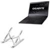 BoxWave Stand and Mount Compatible with Gigabyte Aero 14 - Compact QuickSwitch Stand, Portable Multi Angle Viewing Foldable Riser - Metallic Silver view 1