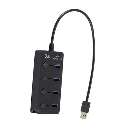 Garneck Port USB Hub USB Device Connector with Independent Ports for Laptop PC Tablet Smartphone Use Built in Overvoltage and Short Circuit Protection Black