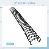 Kronabelle for 3:1 Pitch Binding Machines, 100 Pcs Double Loop Binding Wire, 3/8 Inch Black, 9.5Mm 34 Rings, Document Binding Nylon Coated Binding Spines view 3