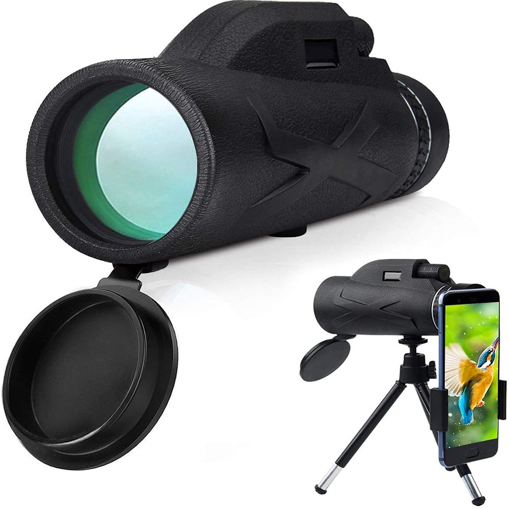 80 x 100 High Power HD Monocular with Smartphone Holder and Tripod Waterproof Monocular with for Bird Watching, Travel, Camping, Hunting, Hiking,Monocular Telescope