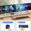 4K KVM Switch 3 Monitors 2 Computers Triple Monitor Displayport and 2 HDMI USB 3.0 KVM Switches 4K@60Hz,Support Extended/Mirror Mode Share 3 USB 3.0 Ports with Desktop Controller, Adapter Included view 4