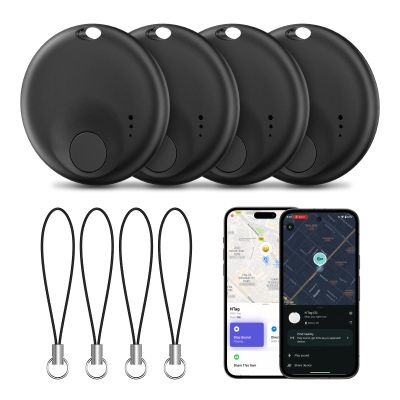 [4 Pack] Tracker Tags - 4 Pack for Android & iOS Find My Apps, Bluetooth Tracker Compatible with Both Google's Find Hub & Apple Find My App, Item Finder for Keys, Wallet, Luggage, Bicycle