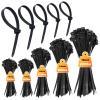 10''+12''+14''+18'' Zip Ties Assorted Sizes, 500 Pack 200 LBS Black Cable Ties - Heavy Duty Nylon Wire Ties, Self-Locking, UV Resistant for Indoor/Outdoor Us view 1
