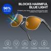 BIRCEN Blue Light Gaming Glasses: Al-Mg Metal Orange Bluelight Blocking Computer Glasses for Men Women Anti Eyestrain on Office & Home view 3