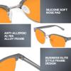 BIRCEN Blue Light Gaming Glasses: Al-Mg Metal Orange Bluelight Blocking Computer Glasses for Men Women Anti Eyestrain on Office & Home view 4