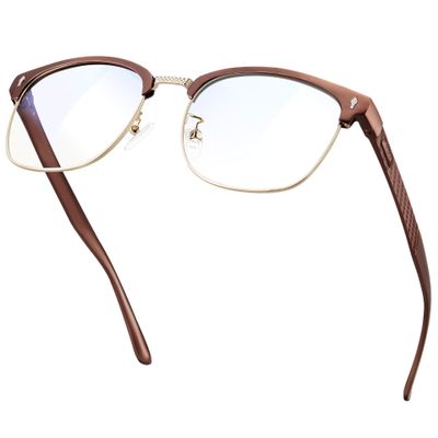 BIRCEN Blue Light Blocking Glasses: Al-Mg Metal Clear Bluelight Computer & Reading Glasses for Men Women Anti Eyestrain on Office & Home