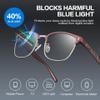 BIRCEN Blue Light Blocking Glasses: Al-Mg Metal Clear Bluelight Computer & Reading Glasses for Men Women Anti Eyestrain on Office & Home view 3