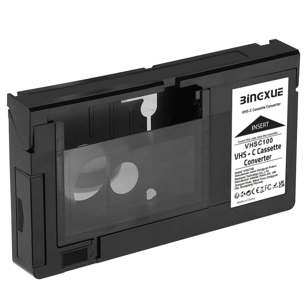 Bingxue 2025 Updated VHS C Adapter, SVHS VHS-C to VHS, 12mm VHSC Tapes Camcorders Motorized for VCR Player, Not Compatible to 8mm/Hi8/Mini DV Tapes