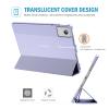 ProCase Folio Case for Lenovo Idea Tab 11" 2025 with Pen Holder, Lenovo Idea Tab 11 Inch TB-336ZU/TB-336FU Slim Stand Tri-Fold Hard Shell Protective Tablet Cover Translucent Back Case -Lightpurple view 3