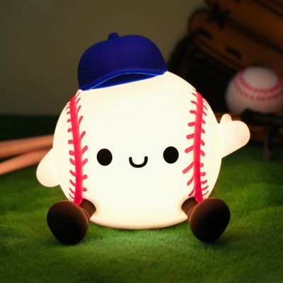 Attivolife Baseball Night Light, Baseball Gifts for Boys, Soft Silicone Nursery Bedroom Bedside Decor Dimmable Rechargeable LED Touch Lamp, Baby Kid Teen Sport Lover Athlete Christmas Birthday Gifts