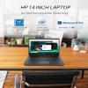 HP 14 inch Laptop Student Business, Intel Celeron CPU, 16GB RAM, 384GB Storage(128GB eMMC+256GB MSD), 1 Year Microsoft 365, Intel UHD Graphics, Portable and Lightweight, Windows 11 Pro, w/Design Mouse view 2