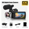 BINBINNIAO 4k HD Dight Camera Electronic Anti Shake Handheld with Microphone 18x Zoom Cameras Student Campus 48mp Portable Vlog Camcorder(Without Memory Card) view 2