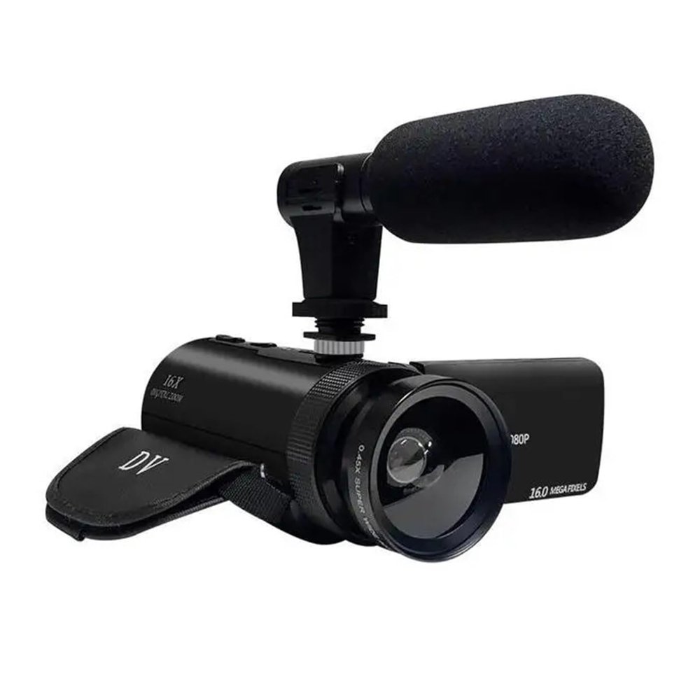 BINBINNIAO HD 1080P Professional Digital Video Camera with Mic 16 Million Pixels DV Multifunction Anti-Shaking Photographic Machine(A Sets)