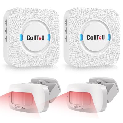 CallToU Wireless Motion Sensor Alarm Indoor Motion Detector Alarm, Bed Alarms for Elderly Dementia Patients, Motion Sensor Door Chime with 500 FT Range, 5 Adjustable Volume 2 Sensor + 2 Receiver