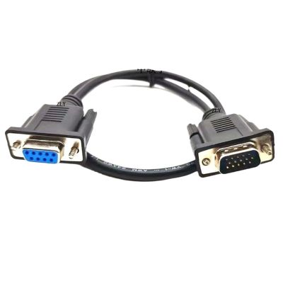 ATUUKOPC DB9 to DB15 Three Row VGA RS232 Male to Female Pin Hole 15 Pin 9-pin Serial Port Plug-in Data Cable(2m,DB9 F-DB15 M)