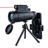 12x50 Monocular Telescope, Portable Monocular with Night Vision and LED Light BAK4 Prism FMC Lens Monocular with Smartphone Adapter and Tripod for Adults Kids Bird Watchi view 3