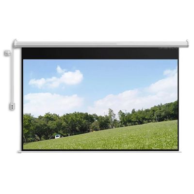 16:9 Projection Screen Matte Fabric Fiber Glass Electric Motorized Screen with Remote Control for Home Theater