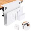 CIBOTIES Desk Side Storage, Under Desk Laptop Mount, Table Side Hanging File Organizer, No Drill Clamp On Cable Management Tray, Laptop Holder with Magnetic Pen Holder for Office and Home view 1