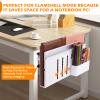 CIBOTIES Desk Side Storage, Under Desk Laptop Mount, Table Side Hanging File Organizer, No Drill Clamp On Cable Management Tray, Laptop Holder with Magnetic Pen Holder for Office and Home view 3