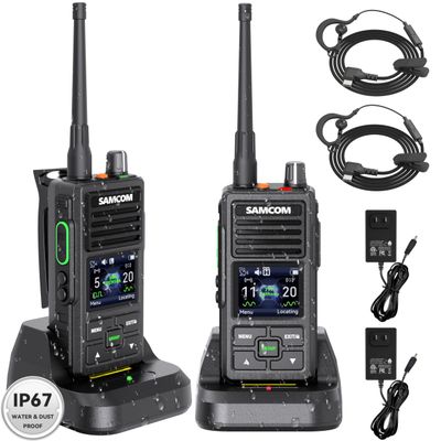 SAMCOM DMR Digital Analog Two Way Radios Walkie Talkies Waterproof IP67 FPCN50A Radio with Customise Channel ID/Name GPS Text Message Call Logs Single Group Call Programmable Type-C 2 Way Radio