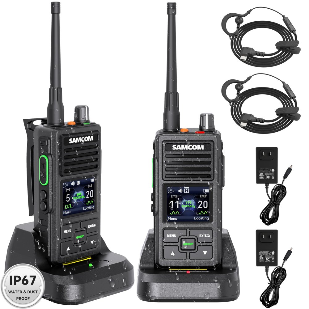 SAMCOM DMR Digital Analog Two Way Radios Walkie Talkies Waterproof IP67 FPCN50A Radio with Customise Channel ID/Name GPS Text Message Call Logs Single Group Call Programmable Type-C 2 Way Radio