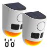 ChunHee Solar Motion Sensor Alarm Outdoor 4 Working Mode Dog Barking Motion Activated Alarm 129dB Loud Sound Noise Maker IP65 Waterproof Motion Detector with Strobe Light for Yard Farm Garden (2PCS) view 1