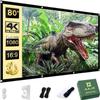 AAJK 80 inch Projector Screen, Washable Projector Screen 16:9 Foldable Anti-Crease Portable Projector Movies Screen for Home Theater Outdoor Indoor Support Double Sided Projection view 1