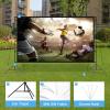 Projector Screen with Tripod, 16:9 4K HD Outdoor Movie Screen with Carry Bag, Portable Wrinkle-Free Washable Indoor Projection Screen(100inch/221x125cm) view 3