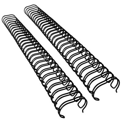 100 Pc 3/8 Inch Double Loop Binding Wire, Black Nylon Coated, 34 Rings for Document Binding, 3:1 Pitch Machine Compatible