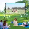 16:9 Projector Screen with Stand, Portable Indoor Outdoor Movie Screen, Anti-Crease Washable Home Theatre Cinema Screen with 160 Viewing Angle(100inch/221x125cm) view 2