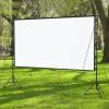 16:9 Projector Screen with Stand, Portable Indoor Outdoor Movie Screen, Anti-Crease Washable Home Theatre Cinema Screen with 160 Viewing Angle(100inch/221x125cm) view 3