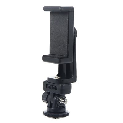 NovelGoal Hot Shoe Mount Adapter with Phone Holder, to 1/4" Screw Monitor Stand Fill Light Holder, Cold Shoe Base DSLR Cameras Accessories Shoe mounts (with 360 Rotating Phone Holder)