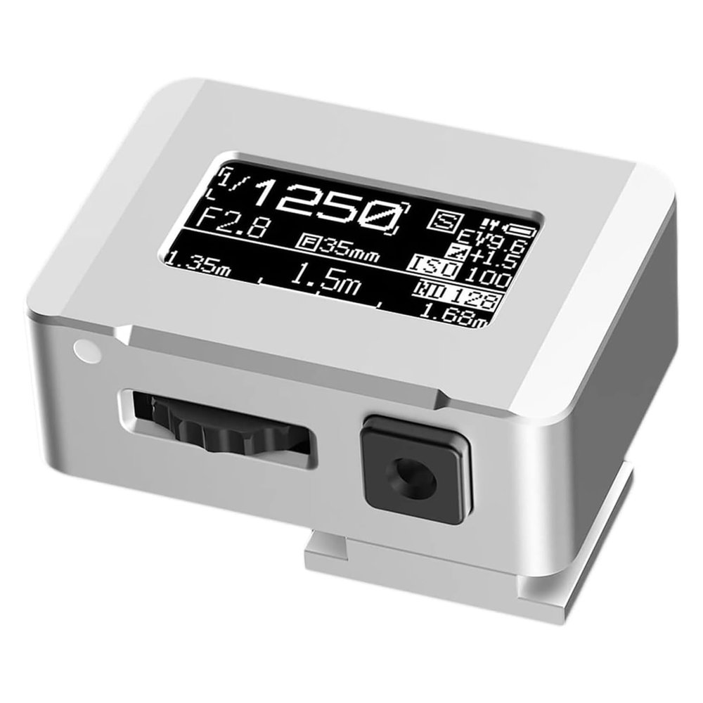 XIVUIFOI Real-time Metering Tool,Photography Light Meter,Measure Distance&Light,Glass Lens,Supported Shutter Speed 60 S-1/8000 S,for Vintage Cameras (Silver)