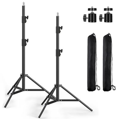 Photography Light Stand, 110"/9.2ft/280cm Portable Reverse Folding Tripod with Travel Bag Aluminum Heavy Duty for Camera,Video,Softboxes,Umbrell,Wedding Outdoor Video Shooting 2 Pack
