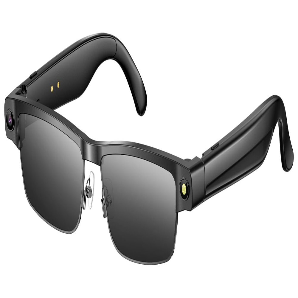 AI Smart Glasses with 8MP HD Camera Recording Voice Assistant Real-Time AI Translation Open-Ear Audio Music Noise Canceling Mic Object Recognition Bluetooth Glasses for Men Women