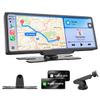 10.26" CarPlay Screen for Car, Wireless Apple CarPlay& Android Auto Screen, Portable Car Stereo with Bluetooth, GPS Navigation, Airplay & Android Cast, Voice Control, Fit for All Vehicles view 1