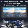 60Hz IPS Motorcycle Carplay Screen with 2K Dash Cam Front and Rear, Apple Carplay and Android Auto Display for Moto, 6" IP68 Waterproof GPS Navigation System Support Bluetooth, Siri, Google Assistant view 2