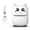 Inkless Printer, Student Convenient Printing Error Tool, Wireless Portable Printer with Kitten Appearance, USB Cable and Thermal Paper are Included, Blue view 1