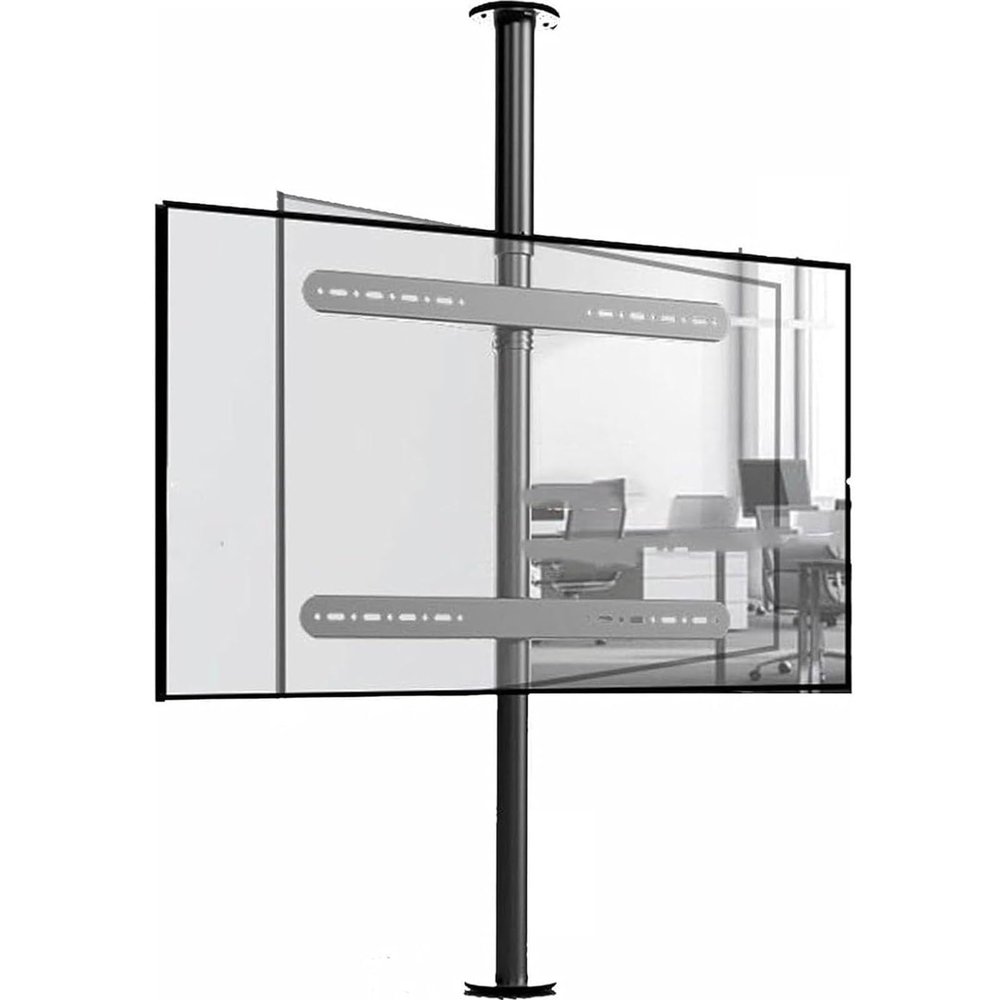 360 Degree TV Floor Stand - TV Ceiling Mount Adjustable Bracket, Partition Wall Rotating Rack Rotating TV Cabinet Rotating Base, Up To 110 Lbs, Fits 37-75inch LED Screen Display,205cm