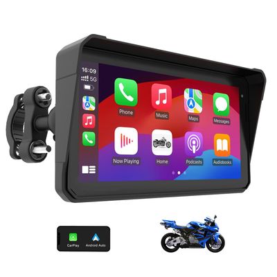 60Hz Motorcycle Carplay GPS Navigation System with 6" IPS 1440 * 720 Touchscreen, Apple Carplay and Android Auto Screen for Moto, Support Bluetooth, Siri, Google Assistant, IP68 Waterproof