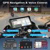 60Hz Motorcycle Carplay GPS Navigation System with 6" IPS 1440 * 720 Touchscreen, Apple Carplay and Android Auto Screen for Moto, Support Bluetooth, Siri, Google Assistant, IP68 Waterproof view 4