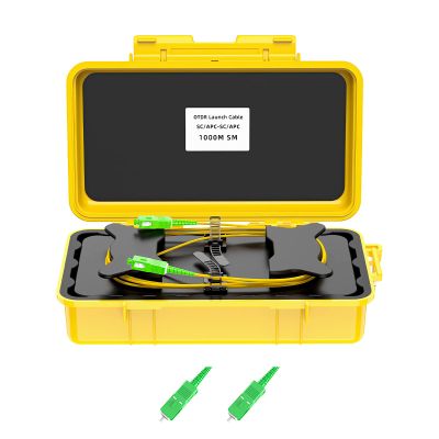 WSOLDMA Fiber Optic OTDR Launch Cable Box SC/APC-SC/APC, 1000m, Single Mode