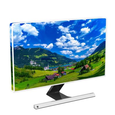 Baocicco Village Waterproof 26, 27, 28 Inch Anti-Static Dustproof LCD/LED/HD Blue Sky and White Clouds Green Grassland Small Town Full Body Cover for Computer Screen Sleeve for Home Office Computer