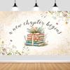10X10ft Bridal Shower Backdrop Book Themed A New Chapter is About to Begin Photography Background Bridal Shower Backdrop Next Chapter Cake Wedding Party Decoration Photo Studio Props view 1