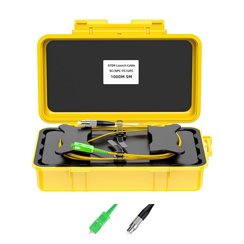 WSOLDMA Fiber Optic OTDR Launch Cable Box SC/APC-FC/UPC, 2000m, Single Mode