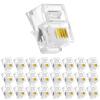 Alrhso RJ11 Connectors 25 Pack Telephone Modular 6P4C Plug, RJ11 6P4C Female to Female Crimp End Cord Connector for Landline Phone and Fax view 1