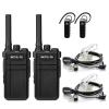 Retevis RB37 Bluetooth Walkie Talkies,Bluetooth Two Way Radio,with Wireless Earpiece,Acoustic Tube Headset,Flashlight,2000 mAh&120h Standby,9-Level VOX&Squelch, for School Retail Dental Church(2 Pack) view 1
